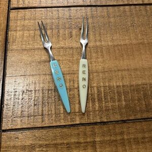 Blue and Cream Reno Fork Set